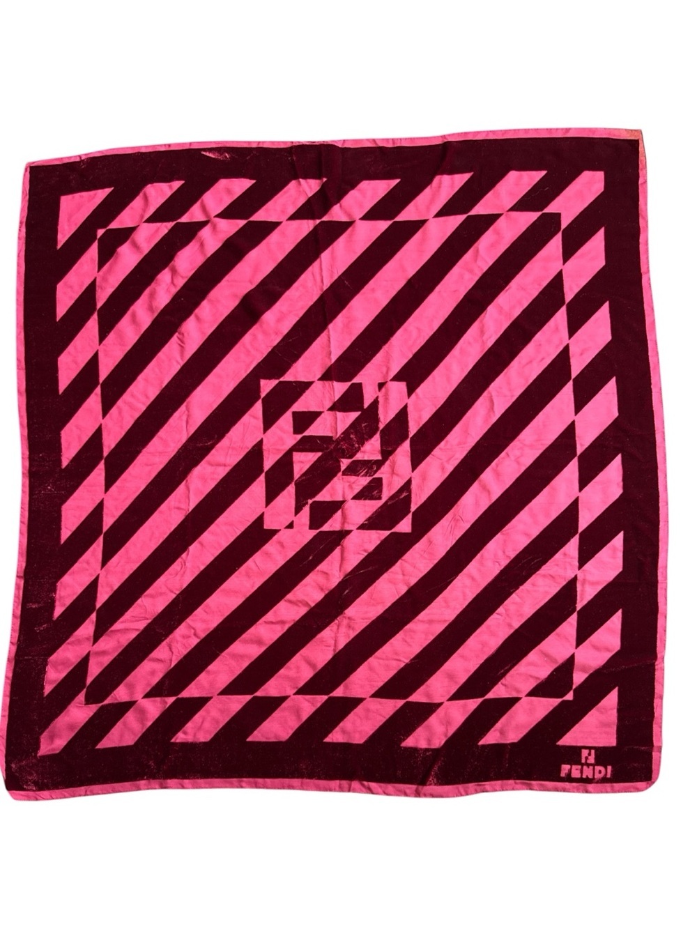Fendi Vintage Burgundy Velvet Scarf